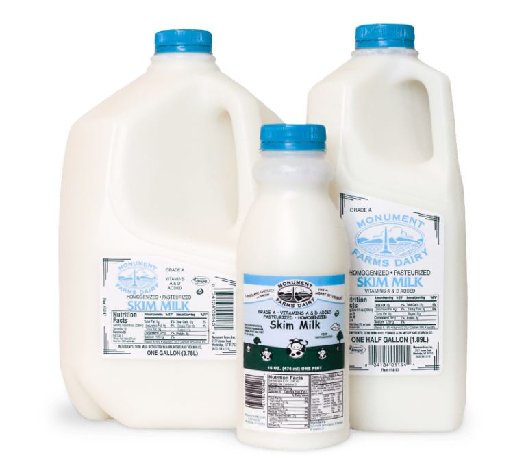 calories in skim milk